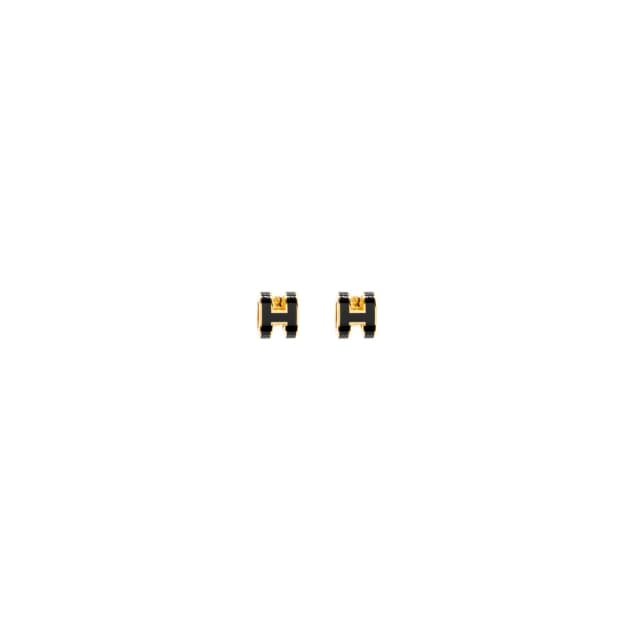 Hermès Mini Pop H Earrings Black GHW in Black from EMIER, photo 1 of 1