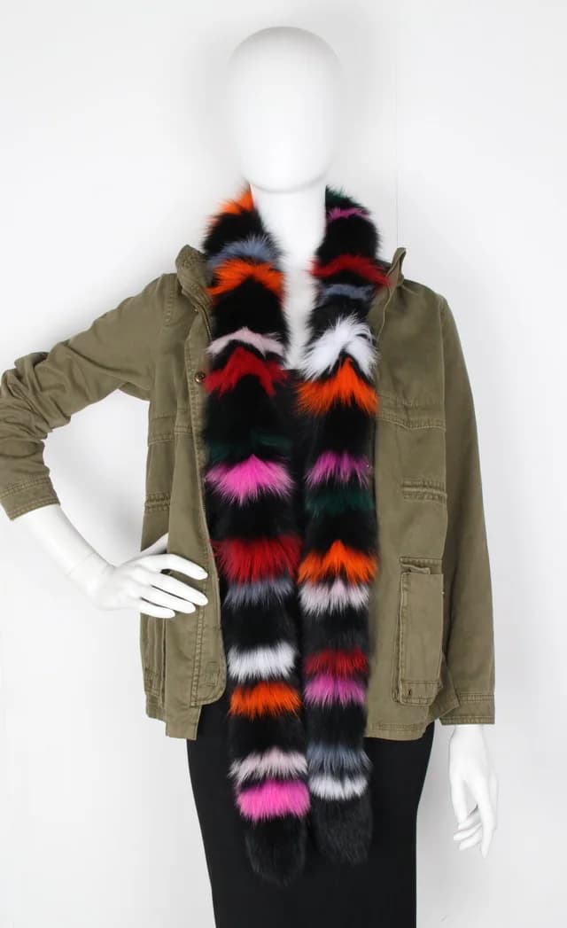 Charlotte Simone Rainbow Twist Scarf, Black/Multi, image 1 of 1 from Cultstatus
