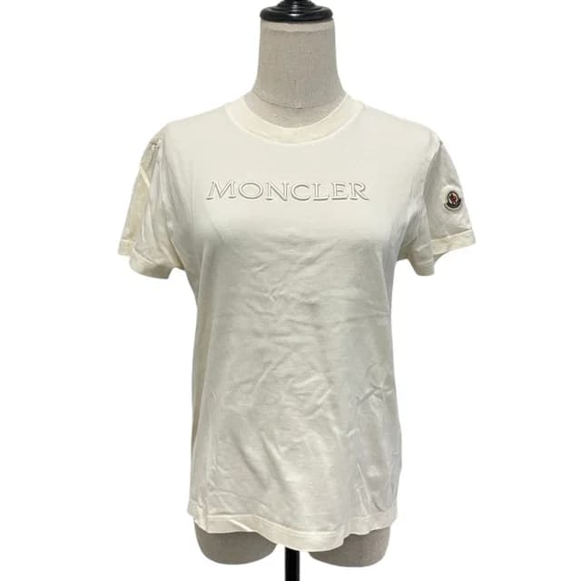 Moncler Maglia Mamica Corta Logo Short Sleeve T-Shirt Ivory Spring Summer XS in White from The Reluxe, photo 1 of 1
