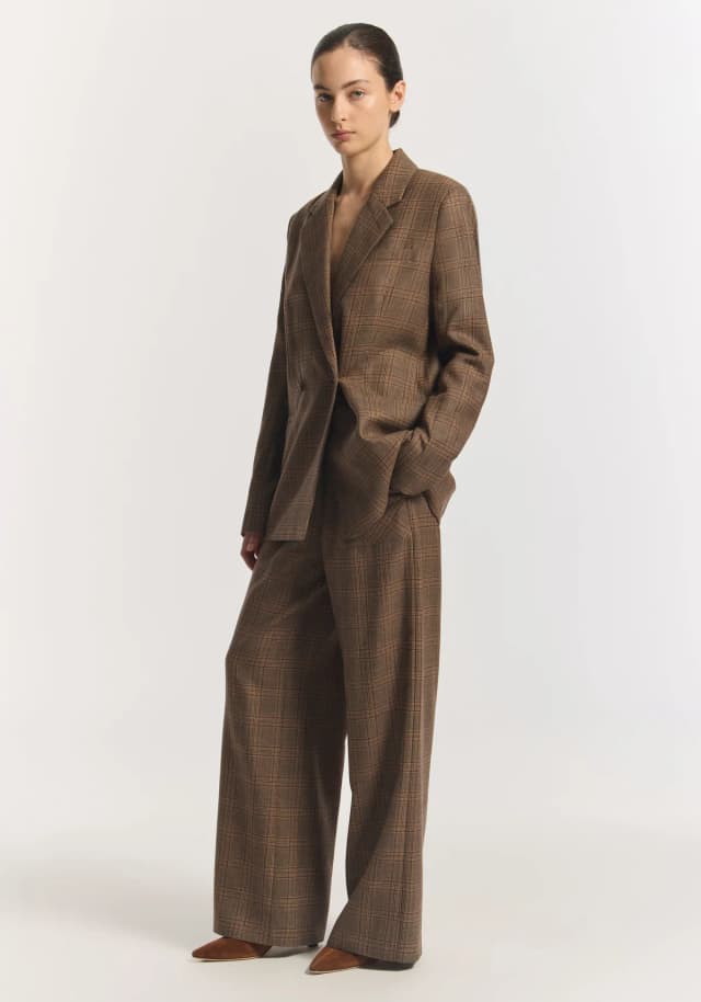 VIKTORIA & WOODS Academia Wool Blazer in TAPESTRY CHECK, image 1 of 1 from Viktoria & Woods