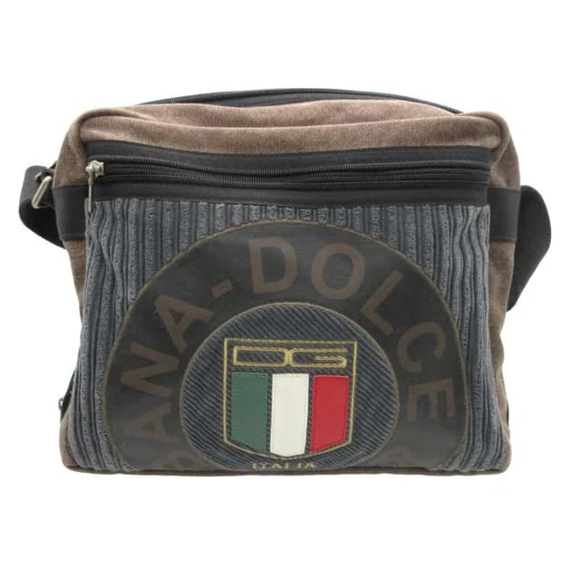 Dolce & Gabbana Shoulder Bag Logo Canvas Corduroy Purse with Extension Function in Canvas from The Reluxe, photo 1 of 1