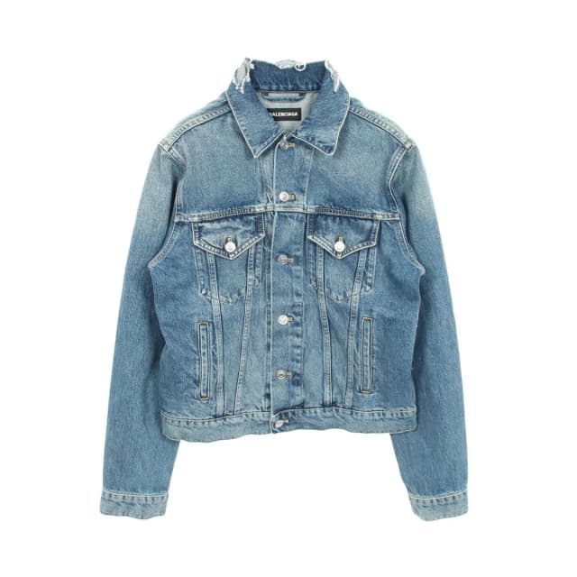 Balenciaga Jacket Campaign Logo Distressed in Denim from The Reluxe, photo 1 of 1