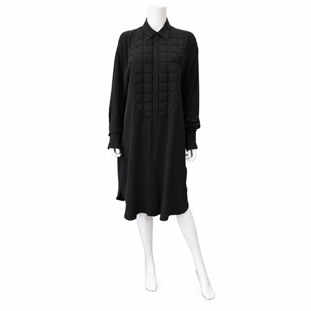 Bottega Veneta Black Silk Crepe De Chine Shirt Dress in Black Silk from Clotheshorse Anonymous, photo 1 of 1