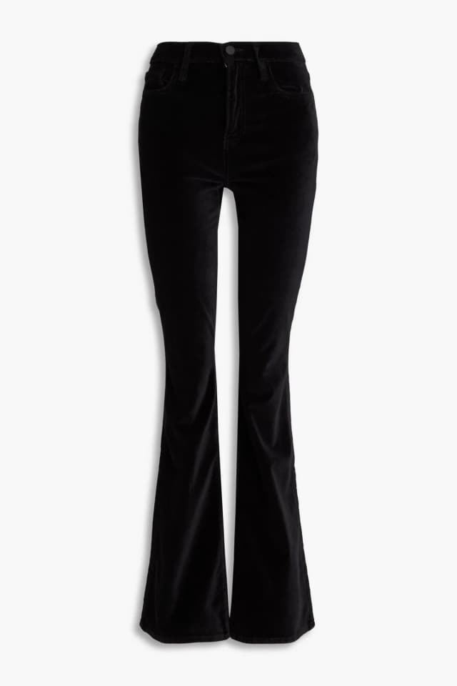 Frame Le High Cotton-Blend Velvet Flared Pants, image 1 of 1 from THE OUTNET