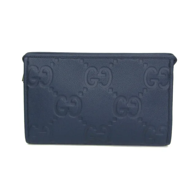Gucci Jumbo GG 825959 Men's Leather Clutch Bag Blue in Blue Leather from Elady, photo 1 of 1