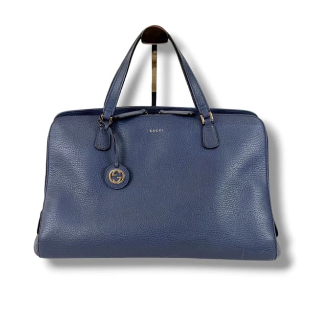 Gucci Handbag Leather Blue Tote With Interlocking G Charm in Blue Leather from The Reluxe, photo 1 of 1