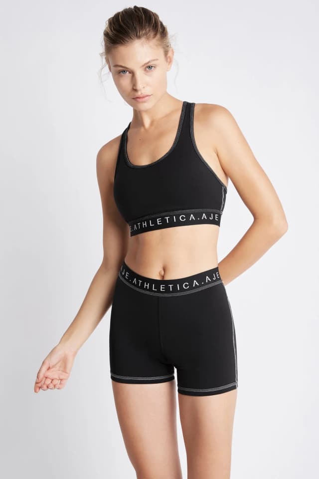 Athletica Short Bike Shorts 017 in BLACK, image 1 of 1 from Aje