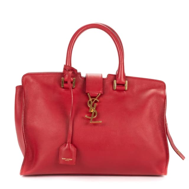 Saint Laurent Cabas Chyc Red Smooth Calfskin Tote Bag in Red Calfskin from The Reluxe, photo 1 of 1