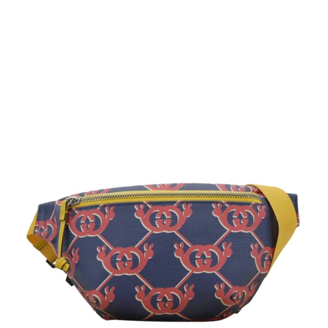 Gucci Children's Interlocking G Snail Print Canvas Bumbag Blue 502095 in Blue Canvas from Dallas Designer Handbags, photo 1 of 1