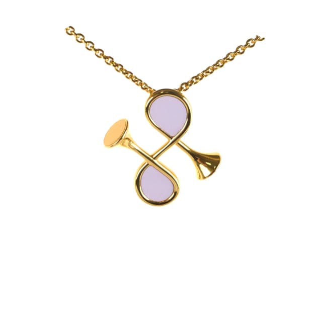 Hermès Heritage Equestre Pendant Necklace Costume Jewellery Mauve from The Purse Affair, photo 1 of 1