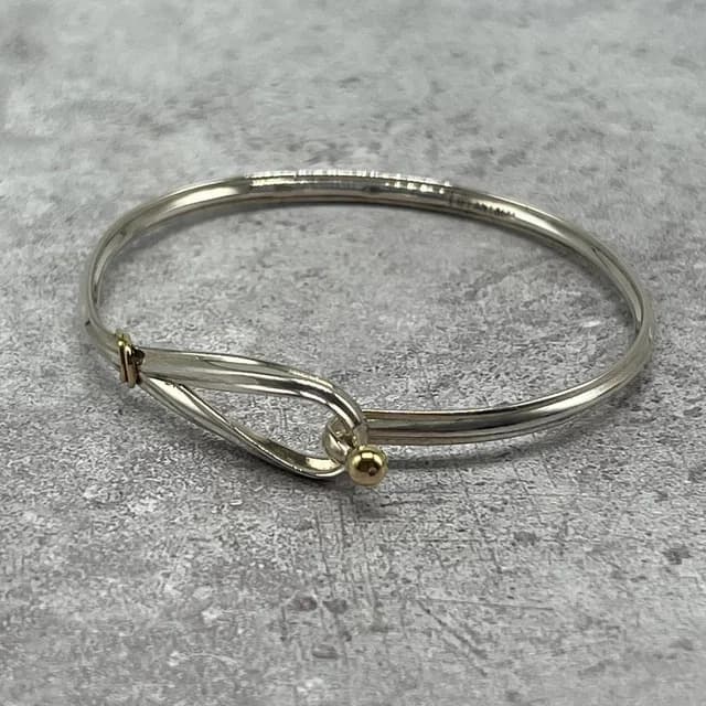 Tiffany & Co. Hook and Eye Bangle Silver YG Vintage Bracelet in Silver from The Reluxe, photo 1 of 1