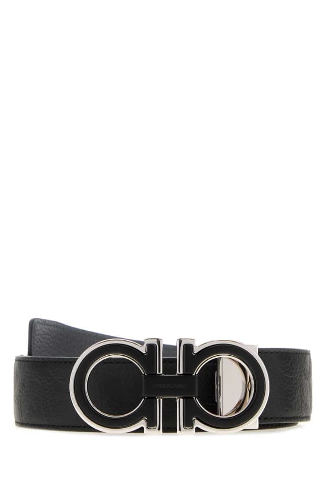 Ferragamo Adjus Belt — Black in Black Calfskin from HEWI, photo 1 of 1