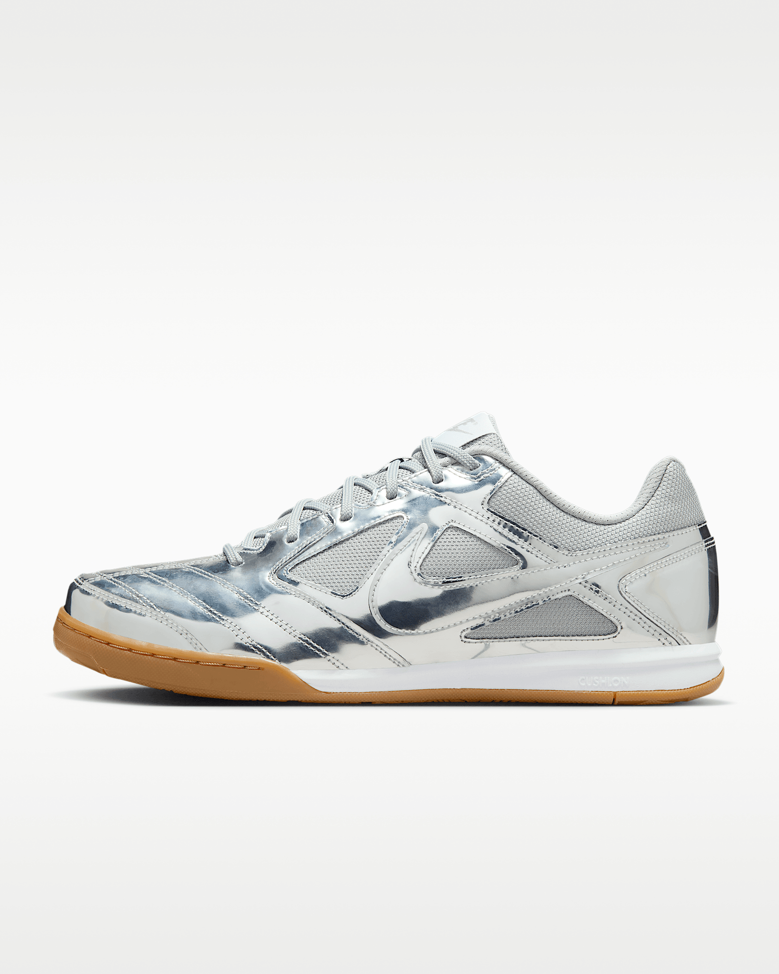 Nike Gato LV8 in Metallic Silver/White/Gum Light Brown/Metallic Silver, image 1 of 1 from Nike