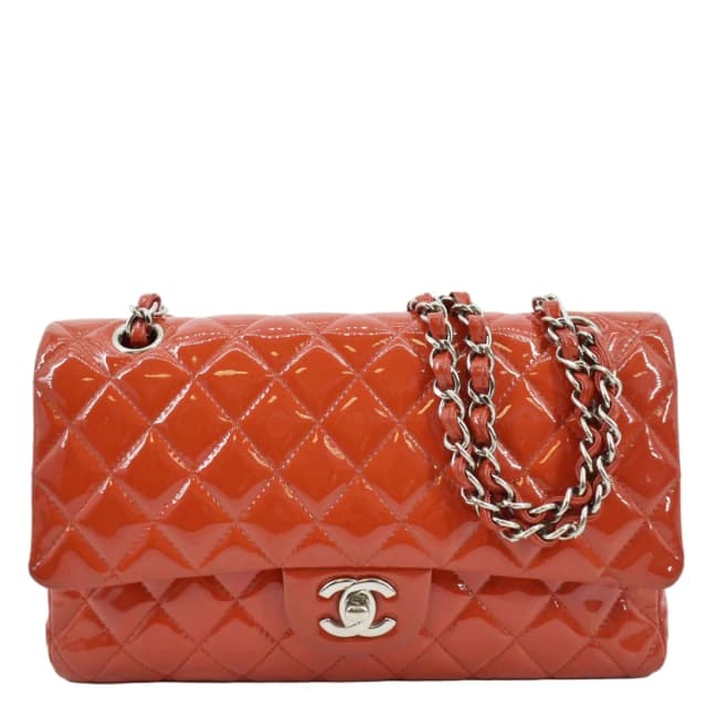Chanel Classic Double Flap Quilted Patent Leather Shoulder Bag Red in Red Patent leather from Dallas Designer Handbags, photo 1 of 1
