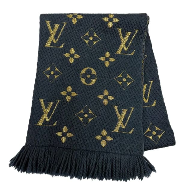 Louis Vuitton Logomania Scarf Shine Wool Silk Blue Petrol in Blue Silk from The Reluxe, photo 1 of 1