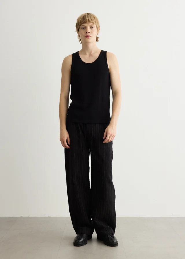 Studio Nicholson Drawcord Pants in BLACK, image 1 of 1 from Incu