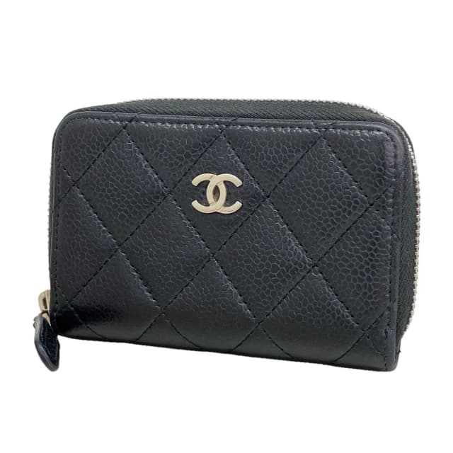 Chanel Coin Purse Quilted Caviar Leather Black Silver in Black Caviar leather from The Reluxe, photo 1 of 1