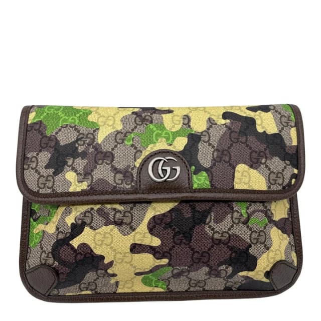Gucci Camouflage GG Supreme Canvas Belt Bag Green 752597 in Green Canvas from Dallas Designer Handbags, photo 1 of 1