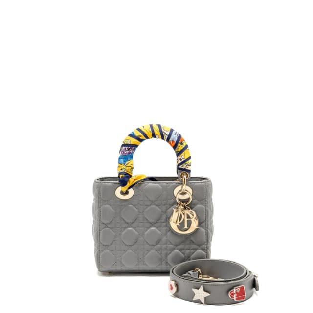 Small Lady Dior My ABCDior Bag Cannage Lambskin Grey LGHW in Grey Lambskin from EMIER, photo 1 of 1