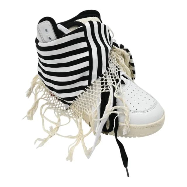 Saint Laurent Smith Bandana-Detail High-Top Sneakers in Leather from Clotheshorse Anonymous, photo 1 of 1