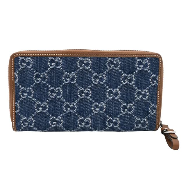 Gucci GG Denim Zip Around Wallet in Denim from Clotheshorse Anonymous, photo 1 of 1