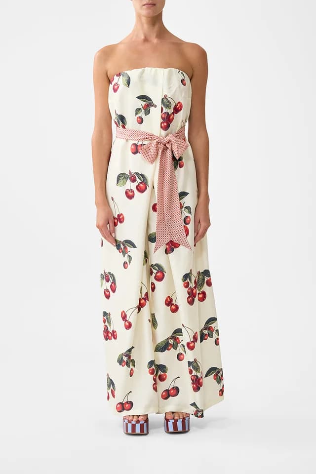 Camilla eBoutique FRONT PLEAT STRAPLESS JUMPSUIT NOTES FROM THE ROAD, image 1 of 1 from CAMILLA
