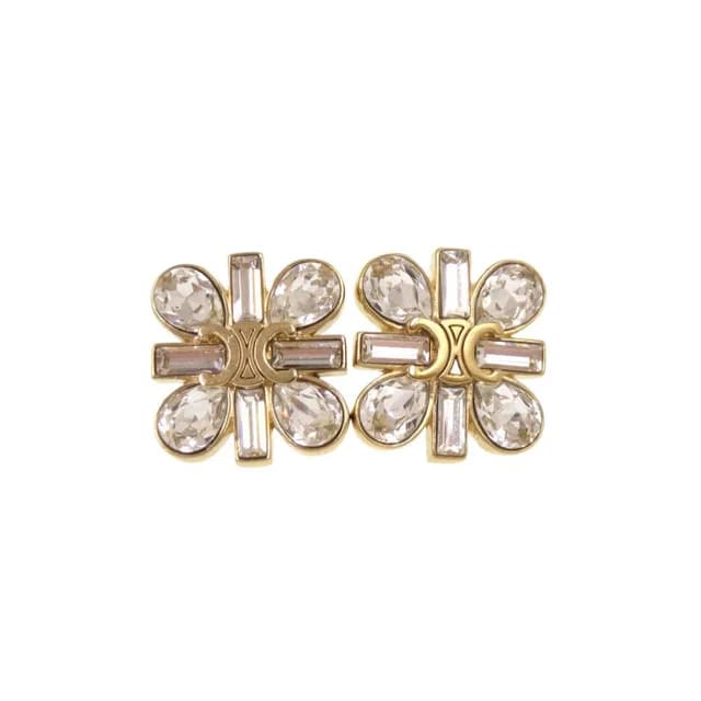 Celine Triomphe Stone Gold Earrings in Gold from The Reluxe, photo 1 of 1