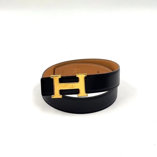 Hermès Constance H Belt Leather Black Gold in Black Leather from The Reluxe, photo 1 of 1