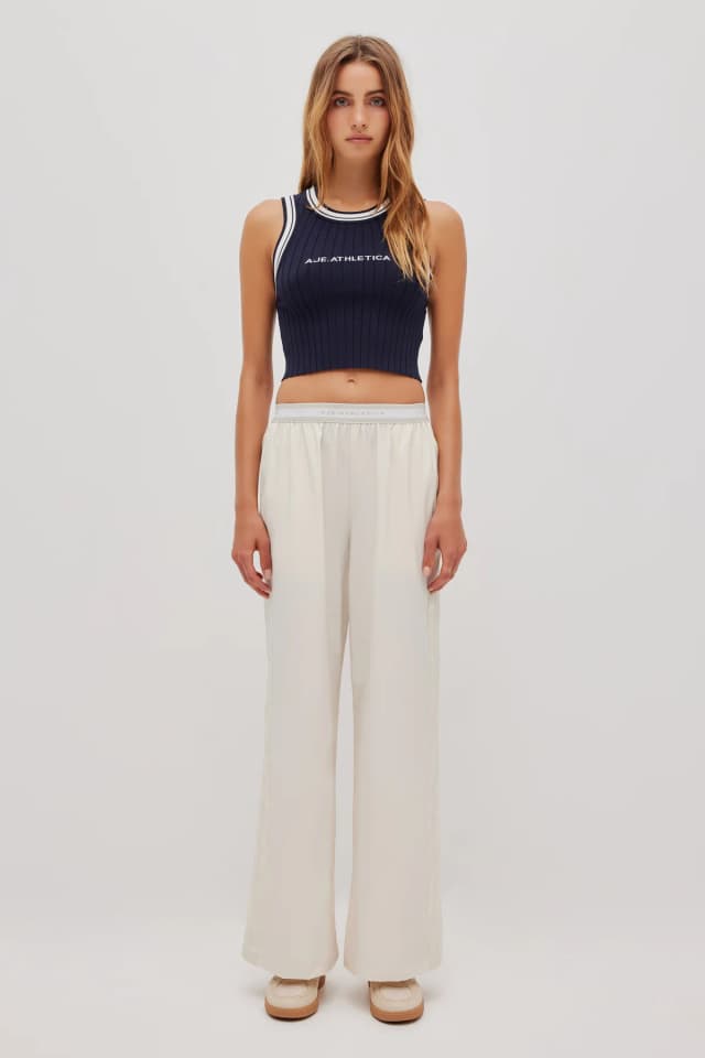 Athletica Contrast Rib Knit Tank 135 in NAVY, image 1 of 1 from Aje