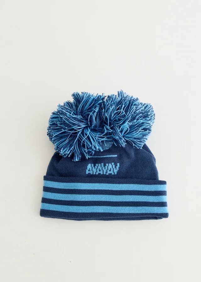 Adidas x Avavav Pom Pom Beanie in night marine-light blue, image 1 of 1 from Incu