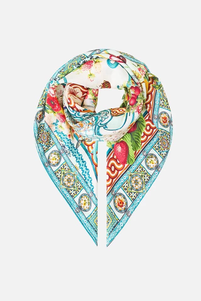 Camilla eBoutique LARGE CRYSTALLED SILK SQUARE SCARF MAGIC OF THE MERCADO, image 1 of 1 from CAMILLA
