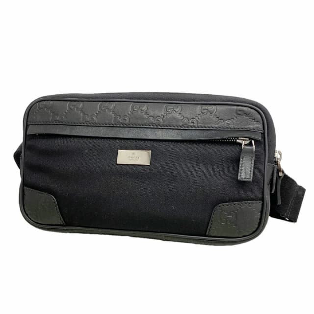 Gucci Waist Bag Guccissima Leather Nylon Black Silver in Black Nylon from The Reluxe, photo 1 of 1