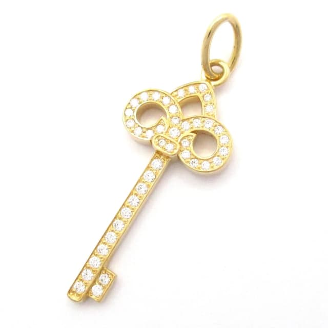 Tiffany & Co. Pendant Fleur de Lis Key Mini 18k Yellow Gold Diamond in Yellow from The Reluxe, photo 1 of 1