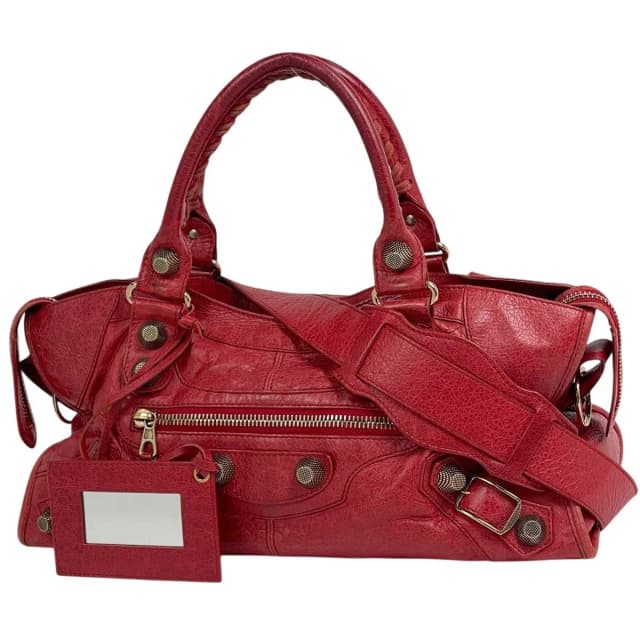 Balenciaga the Giant Part Time 2-Way Shoulder Bag Leather Red in Red Leather from The Reluxe, photo 1 of 1
