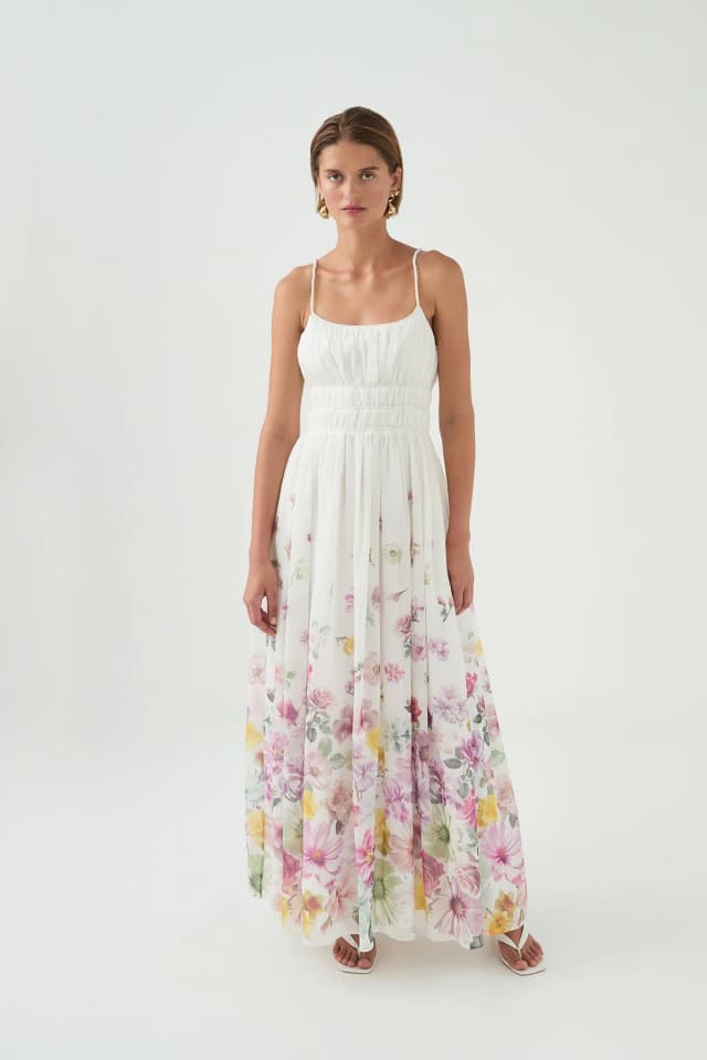 AJE Fleur Maxi Dress in IVORY COLLAGE FLORAL, image 1 of 1 from Aje