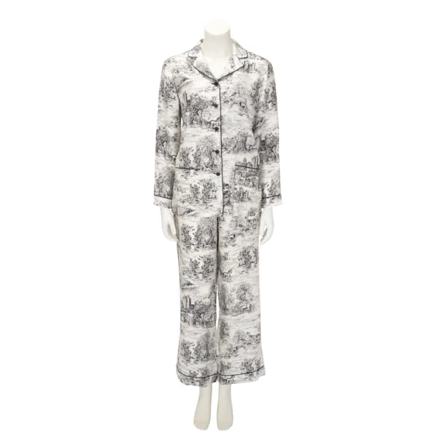 Dior Toile de Jouy Chez Moi Set FR 36 in White & Black Silk from Blue Spinach, photo 1 of 1