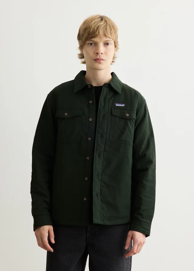 Patagonia Lightweight Insulated Fjord Flannel Shirt in Old Growth Green, image 1 of 1 from Incu