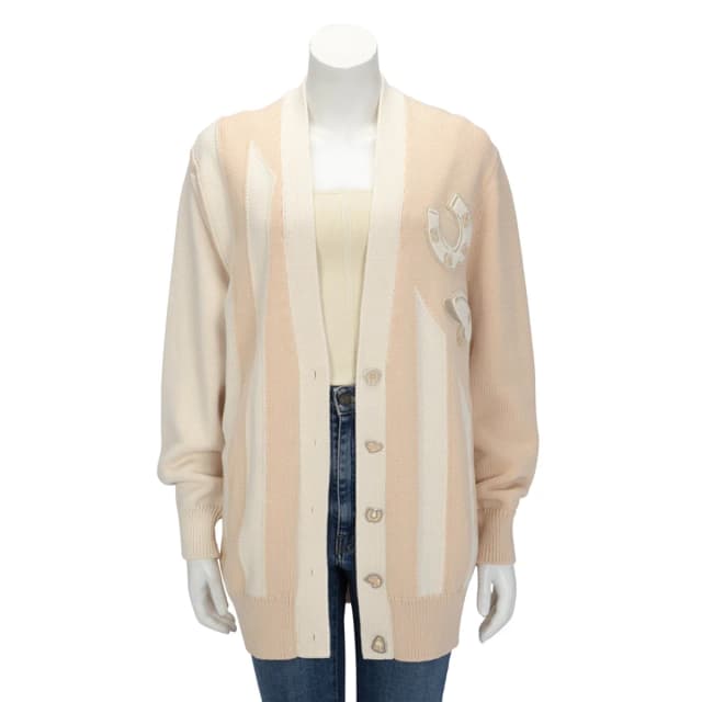 Hermès Knit Candy Libris Cardigan FR 36 in Blanc Nature Silk from Blue Spinach, photo 1 of 1