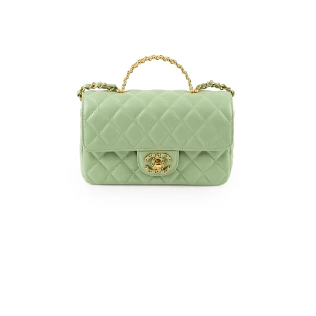 Chanel Mini Rectangular Top Handle Light Green Seasonal in Green Lambskin from The Purse Affair, photo 1 of 1