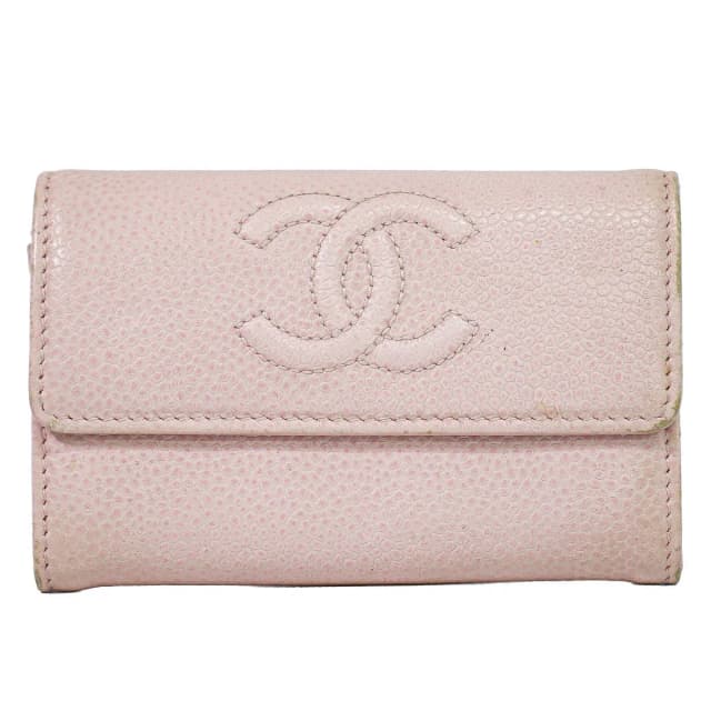 Chanel CC Logo Card Case Business Holder Caviar Leather Pink in Pink Caviar leather from The Reluxe, photo 1 of 1