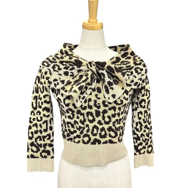 Dior Sweater Leopard Print 154 S02 Am006 Cashmere Brown in Brown Cashmere from The Reluxe, photo 1 of 1