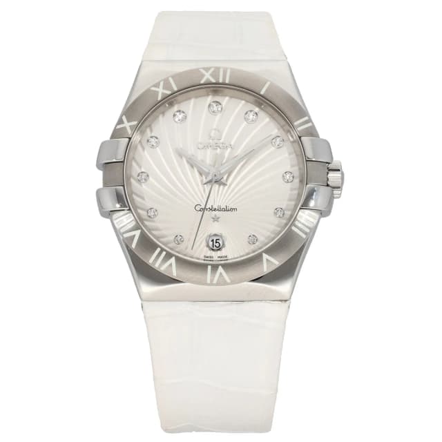 Omega Constellation 123.13.35.60.52.001 35mm Stainless Steel Watch in Leather from H&T, photo 1 of 1