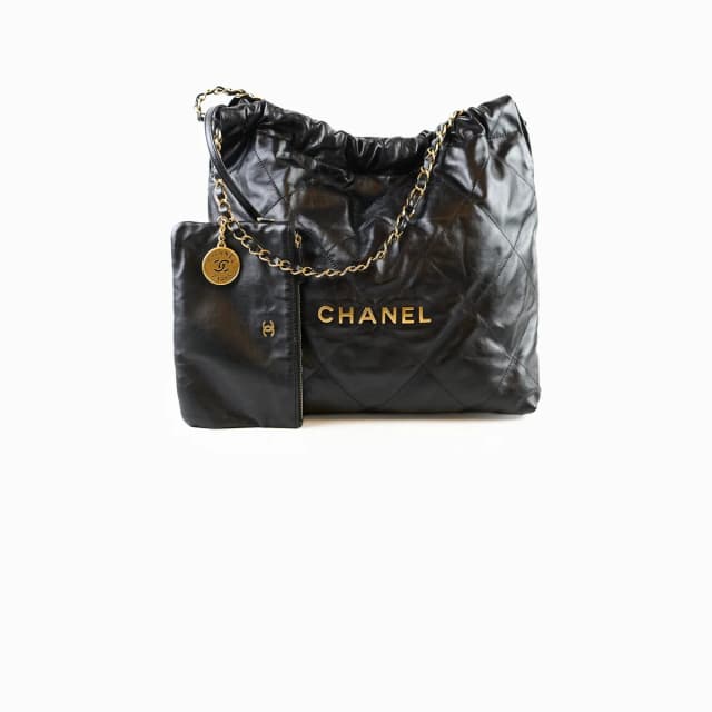 Chanel Medium 22 Bag Black Goatskin in Black Goatskin from The Purse Affair, photo 1 of 1