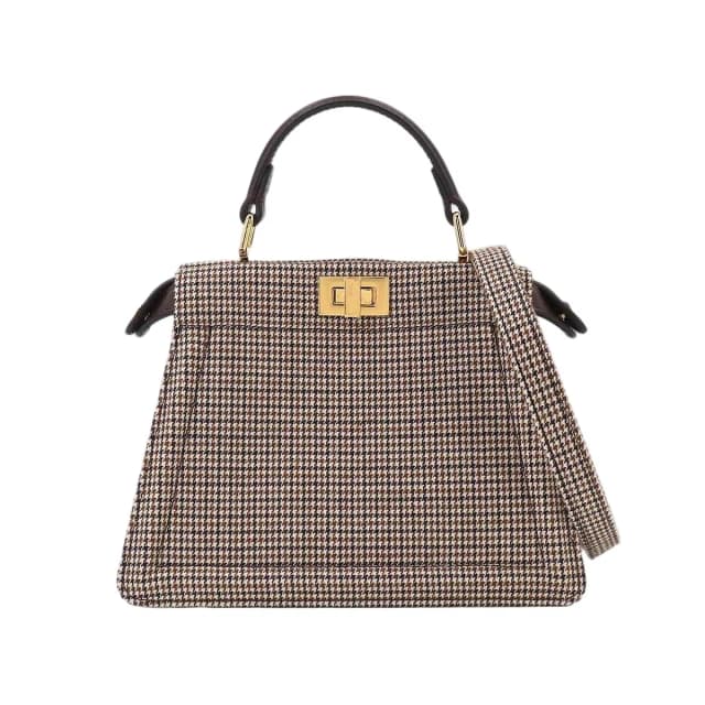 Fendi Peekaboo ISeeU Petit 2-Way Bag Canvas Leather Brown in Brown Canvas from The Reluxe, photo 1 of 1