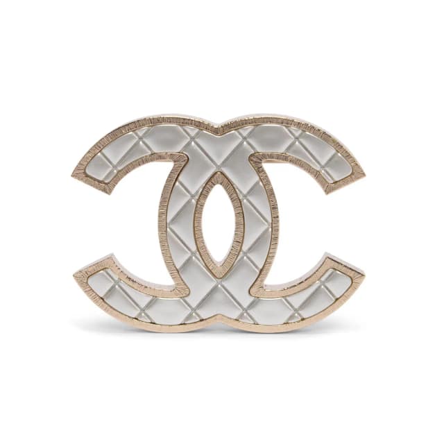 Chanel Quilted CC Brooch in Silver & Gold from Blue Spinach, photo 1 of 1