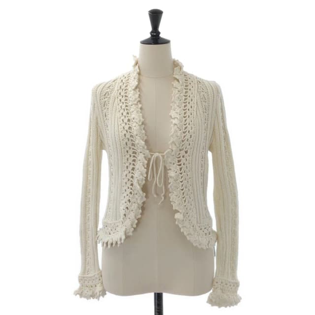 Chanel Lace Clochette Knit Cardigan Ivory 42 in White from The Reluxe, photo 1 of 1