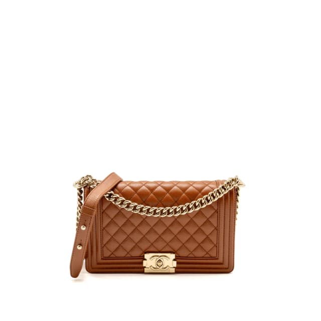 Chanel Medium Boy Bag Caviar Dark Brown LGHW (Microchip) in Brown Caviar leather from EMIER, photo 1 of 1