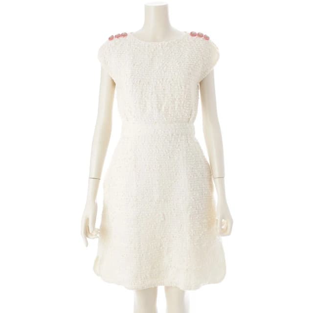 Chanel Lion Button Nylon Cotton Sleeveless Dress Top White 34 in White Nylon from The Reluxe, photo 1 of 1