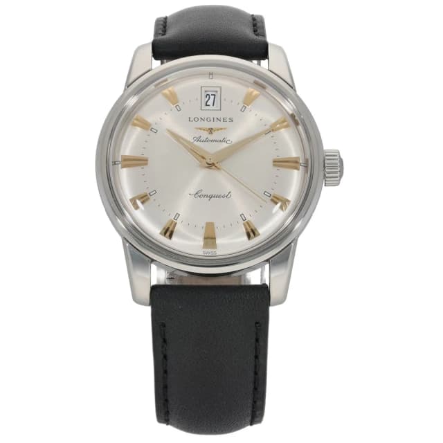 Longines Conquest L1.611.4 35mm Stainless Steel Watch in Leather from H&T, photo 1 of 1