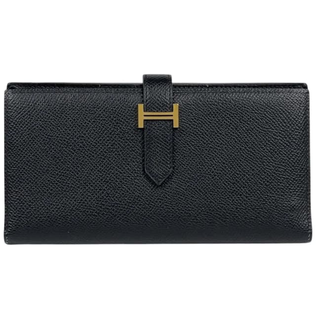 Hermès Bearn Soufflet Wallet Bifold Veau Epsom Black in Black Epsom leather from The Reluxe, photo 1 of 1